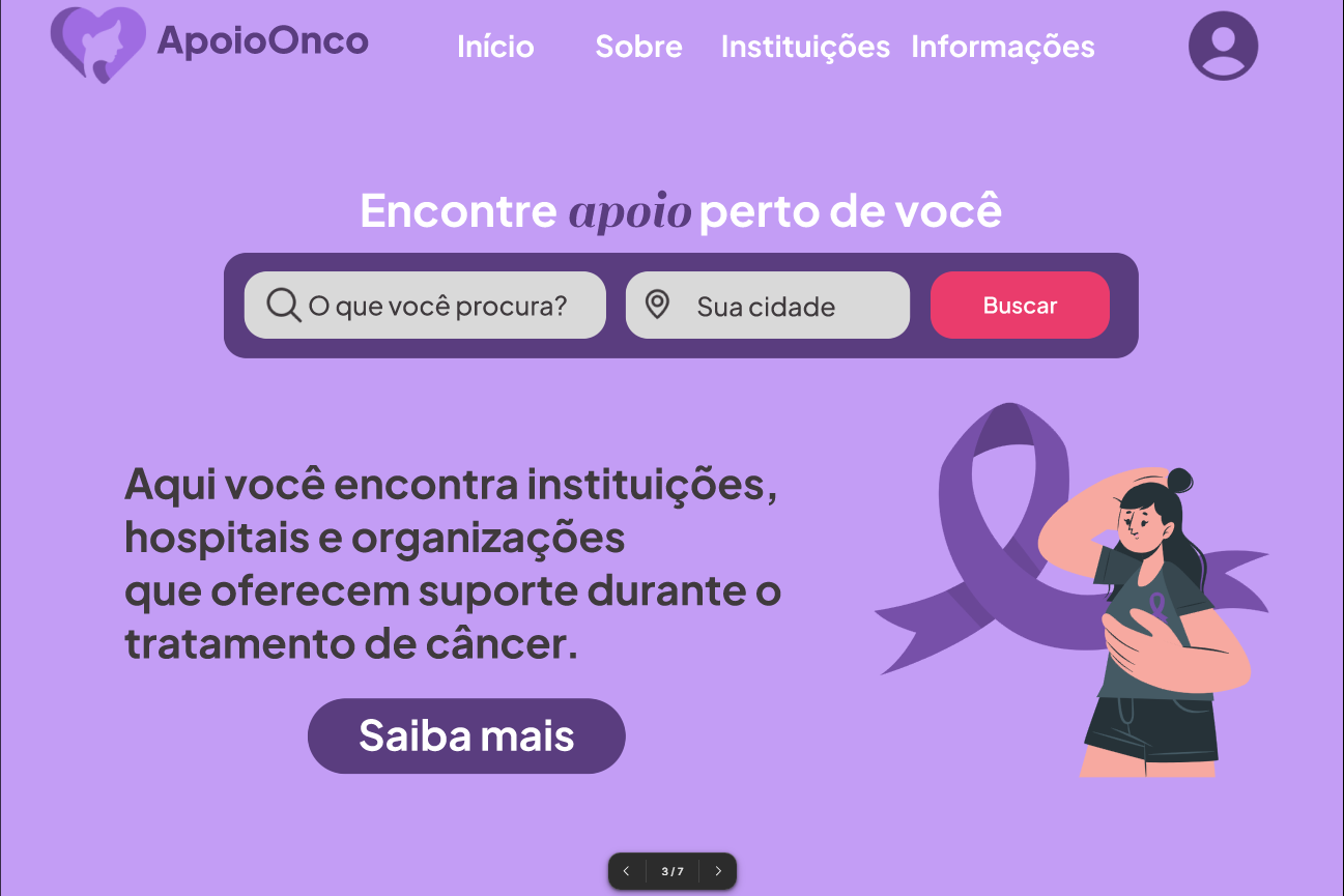Preview da plataforma Apoio Oncológico